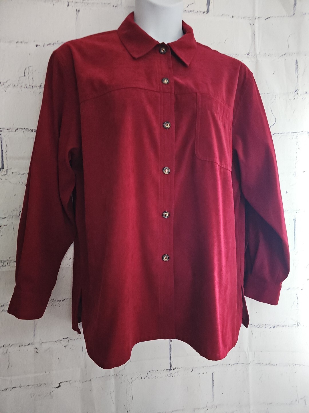 Talbots Button Shirt Shacket Jacket Red size Larg… - image 1