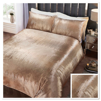 Rapport Crushed Velvet Tiffany Sequin Effect Duvet Cover Bedding