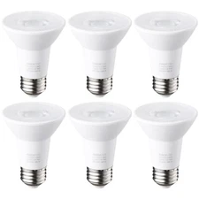 6-Pack PAR20 Dimmable LED Bulb, CRI 90+, 6.5W (50W Equivalent), 5000K Daylight