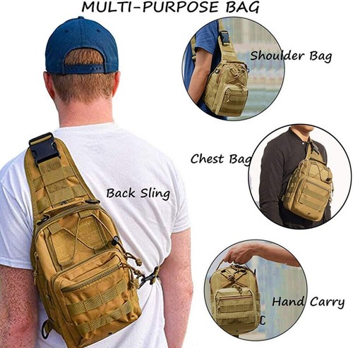 Tactical Backpack Large Capacity Oxford Chest Bag with Adjustable Shoulder Strap - Picture 5 of 17