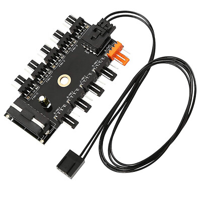 1 Stück 10 Port 12V Molex an PWM-Anschluss PC Chassis Fan Hub mit Klebeband