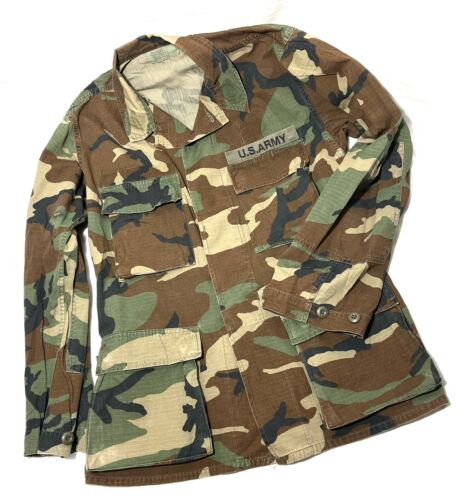 SEHR GUTER ZUSTAND HERREN S-REG USGI US MILITÄR WOODLAND BDU TOP SHIRT MANTEL JACKE WARMES WETTER - Bild 12 von 12