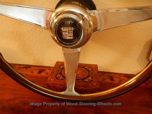 Cadillac NARDI Wood Steering Wheel Fits 1969 - 2004 Tilt Column Dark 15" NEW - Picture 5 of 24