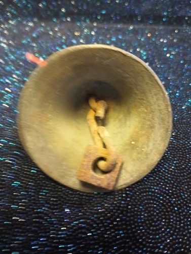 Vintage General Store Ice Cream Shop Door Bell Brass 3 1/2" Nut Ringer - Picture 3 of 3