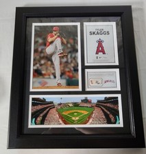 Tyler Skaggs Verified Piece of Game Baseball Framed (X) READ