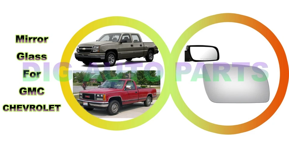 Espejo retrovisor exterior de vidrio para Chevy C/K 1500 2500 3500 pasajero lado derecho derecho derecho 5393 Foto 4 de 4