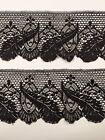 Antique 19Th C Victorian Black Silk Spanish Lace W Feather Pattern - Deadstock