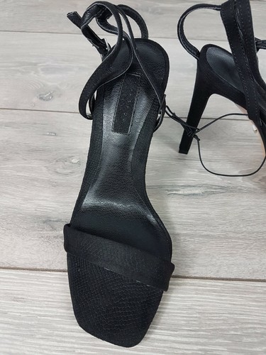 Sandalias de tacón Topshop negras Saskia ajuste ancho todas las tallas 4 5 6 7 precio de venta sugerido por el fabricante £29 nuevas  - Imagen 3 de 8