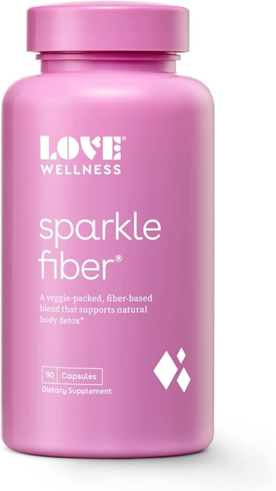 Love Wellness Sparkle Fiber Supplement for Digestive Health Body Detox 90 Cap.