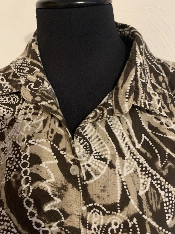 Blusa Top Coral Bay Mujer Manga Corta Marrón Grande Usada en Excelente Condición Foto 2 de 4