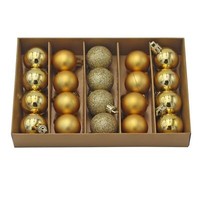 Weihnachtskugeln 20Er Pack 30Mm Unzerbrechliche Baumdekoration - Gold