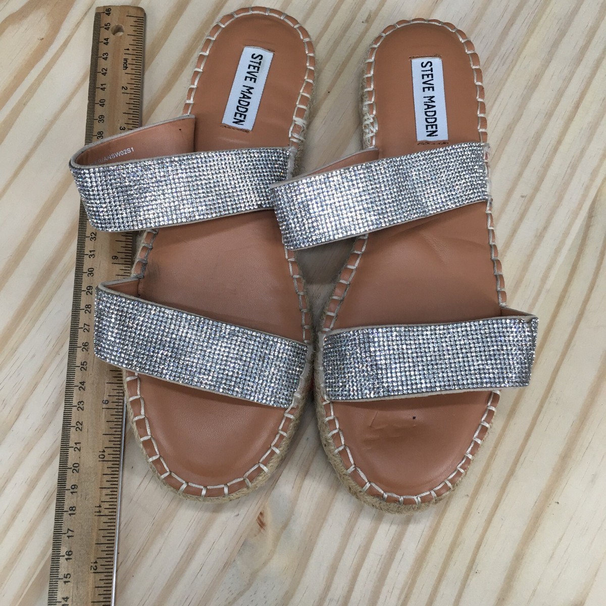 Steve Madden Sandals Womens 8.5 Answer Rhinestone Espadrille