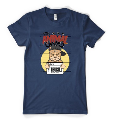 T-Shirt Animal Gang Pitbukill Pitbull Hund gesucht Aufstellung personalisiert Erwachsene - Bild 6 von 20