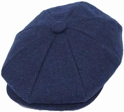 Peaky Blinders Hat Newsboy Flat Cap Herringbone Tweed Wool Baker Boy Gatsby - Picture 28 of 47