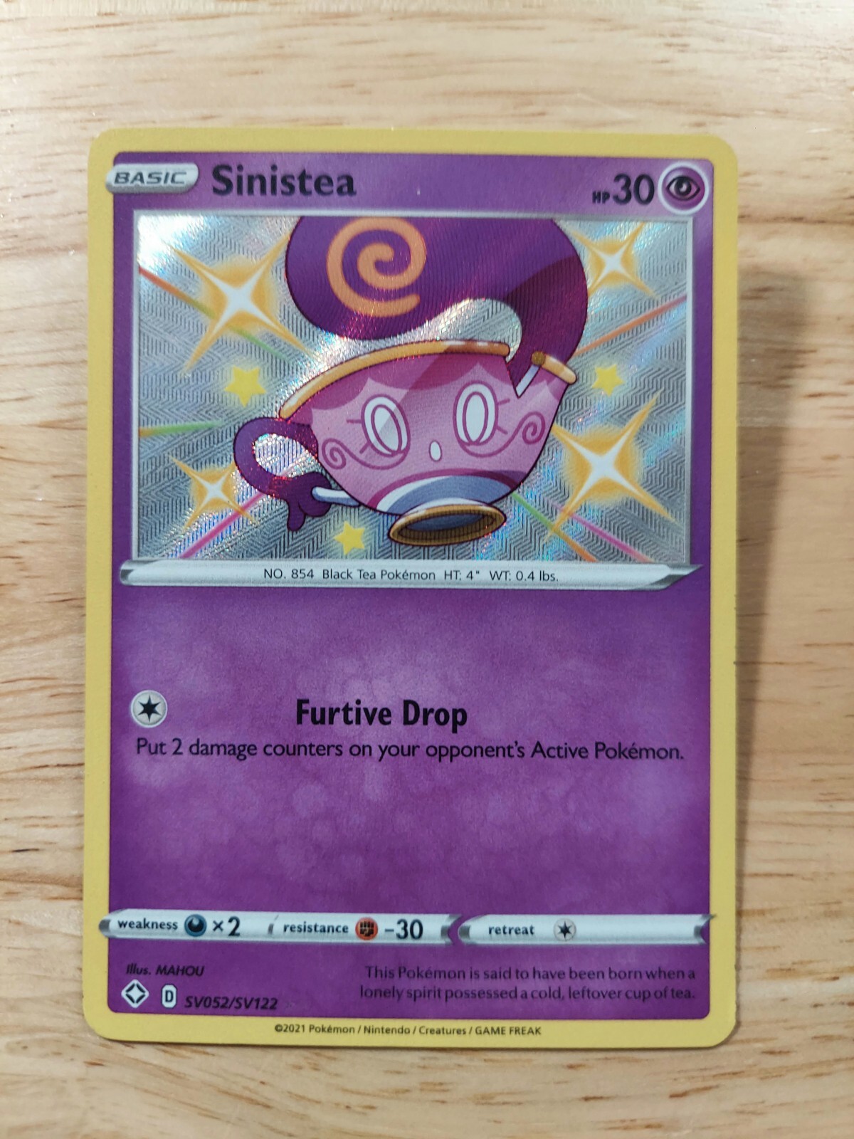 Sinistea SV052/SV122 Shining Fates NM Holofoil Rare Pokemon Card