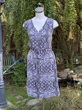 14TH PLACE Sleeveless Black Diamond Print Tie Waist V-Neck Dress Plus Sz 3X
