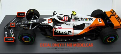 missing decal Mclaren MCL60 Norris Piastri Bburago Spark 1/18 F1 Monaco GP 2023