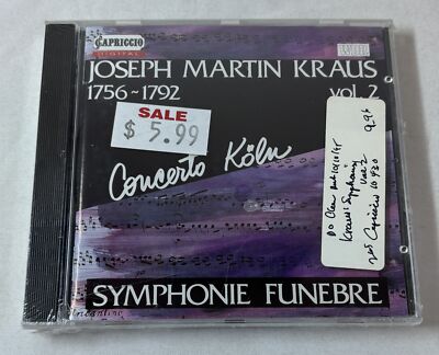 SEALED CD~ Symphonie Funebre JOSEPH MARTIN KRAUS V.2 Concerto Koln