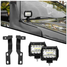 FIT Toyota Tacoma 2005-2015 LED Light Pods Foglight Hood Ditch Bracket Mount Kit