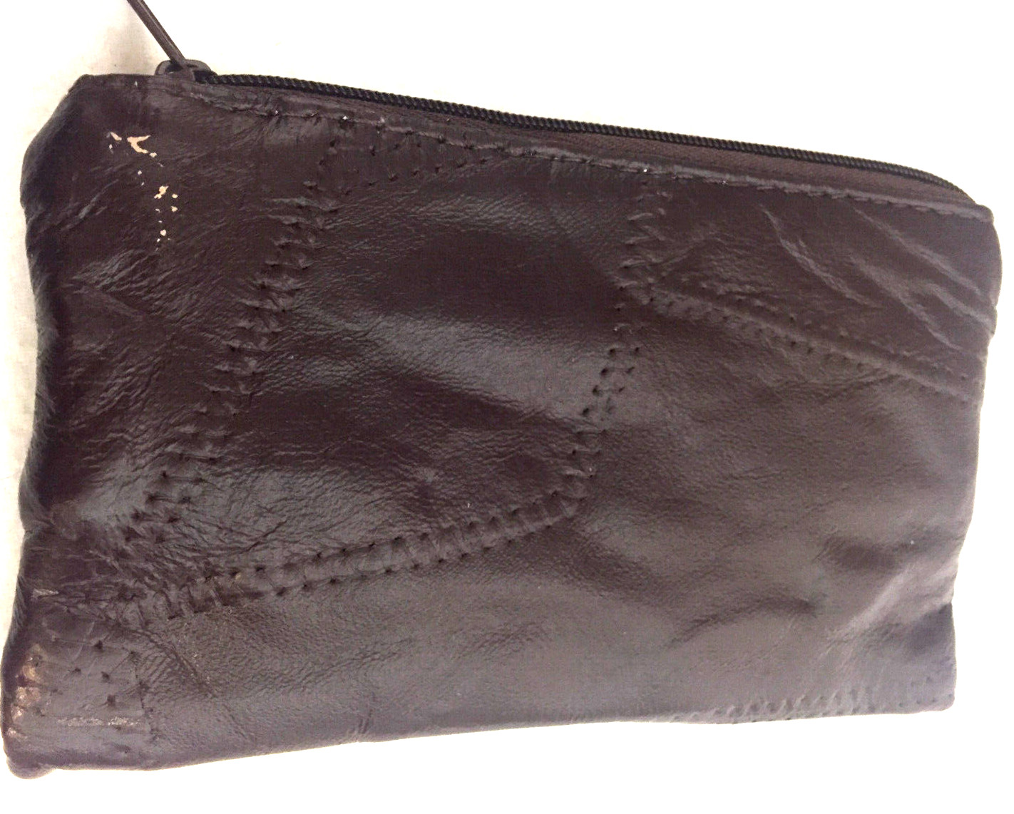 Wallet Coin Patchwork Lambskin Leather Braid Trim… - image 10