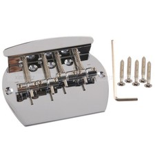4 String Bass Guitar Bridge for Bass Replacement Parts Chrome