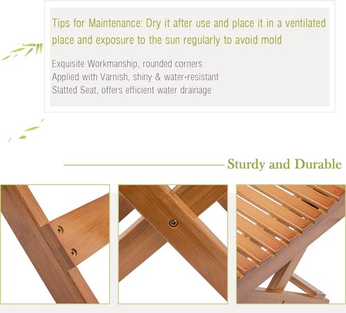 Folding Bamboo Step Stool - Slatted Design - Save Space and Portable - Picture 7 of 7