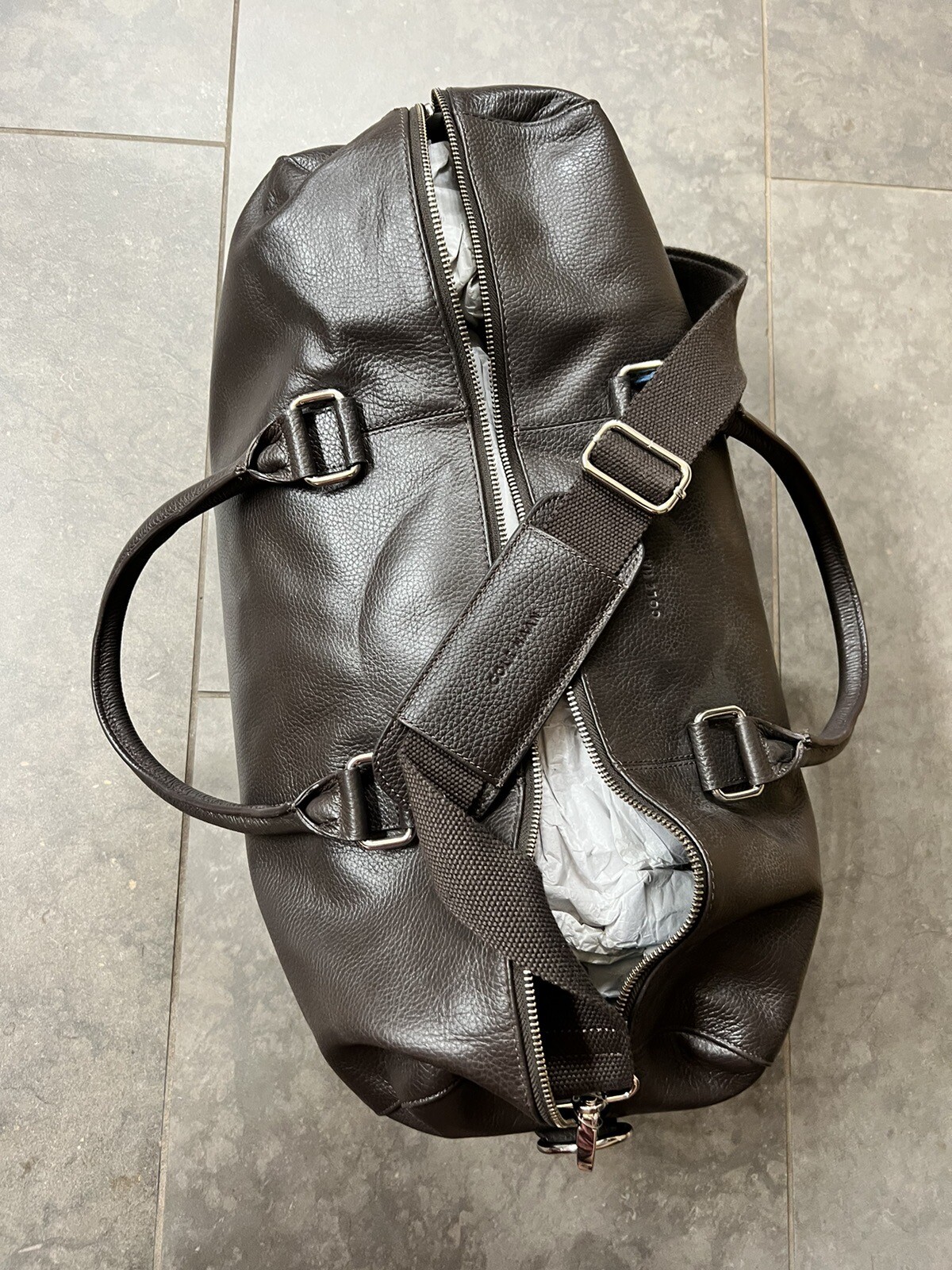 cole haan leather duffle bag large eBay