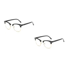 US 2 Pairs Blue Light Blocking Glasses Vintage Computer Gamer Gaming Men Women