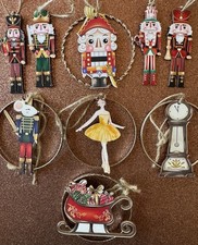 Nutcracker ornaments set-  Wood Ornaments -burlap Hangers Used Once-Very Cute