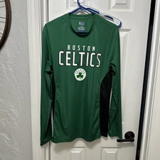 NBA Celtics Long Sleeve Green Basketball Shirt Size Large