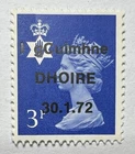 Ireland Political Slogan Overprint in Irish on Northern Ireland Stamp Propaganda
