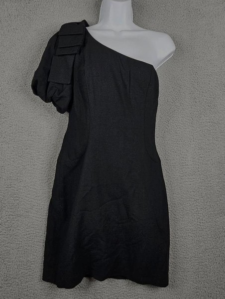 Women French Connection Dress Black Viscose 36