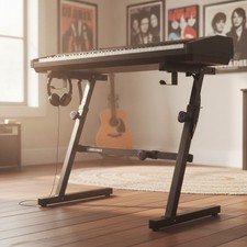 Piano Keyboard Stand Foldable for Musicians, Sturdy Z-Style Fits 54-61 88 K...