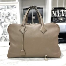 Hermes Victoria II 12H Togo Evercolor Etoupe Used Bag Excellent Condition From J