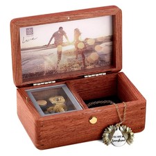 SOFTALK Vintage Jewelry Box Musical Boxs with Customizable Photos Case for Gi...