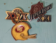VintagePeter David San Francisco 49ers Helmet Pin Lot Super Bowl XXII & XXVI NFL