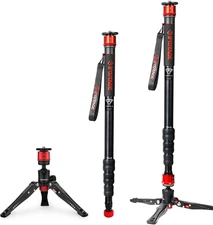 Monopod for Camera Cobra 3 A180T, 71" Aluminum Camera Monopod with Feet, Telesco