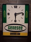 Vintage Illuminated Genesee Cream Ale Beer Sign With Clock