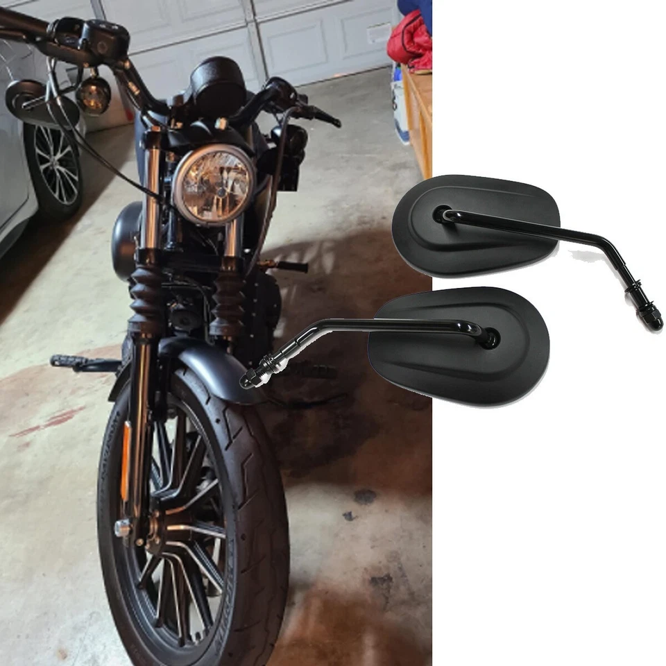 Espejos retrovisores negros para motocicleta Harley Davidson Street Glide Road King Softail EE. UU. Foto 2 de 4