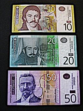 Serbien Satz  10 + 20 + 50 Dinara