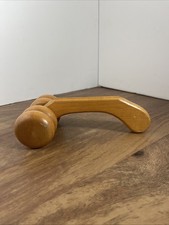 Vintage WOOD Wooden Back Body Hand Held 8" MASSAGE ROLLER with Handle  Massager