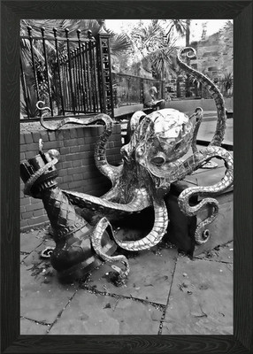 Altstadt Oktopus gerahmtes Wandbild Poster Leinwanddruck Bild