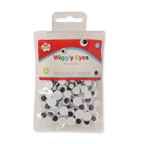 Googly Wiggly Wackelaugen schwarz, Packung mit verschiedenen Größen - Bild 2 von 2