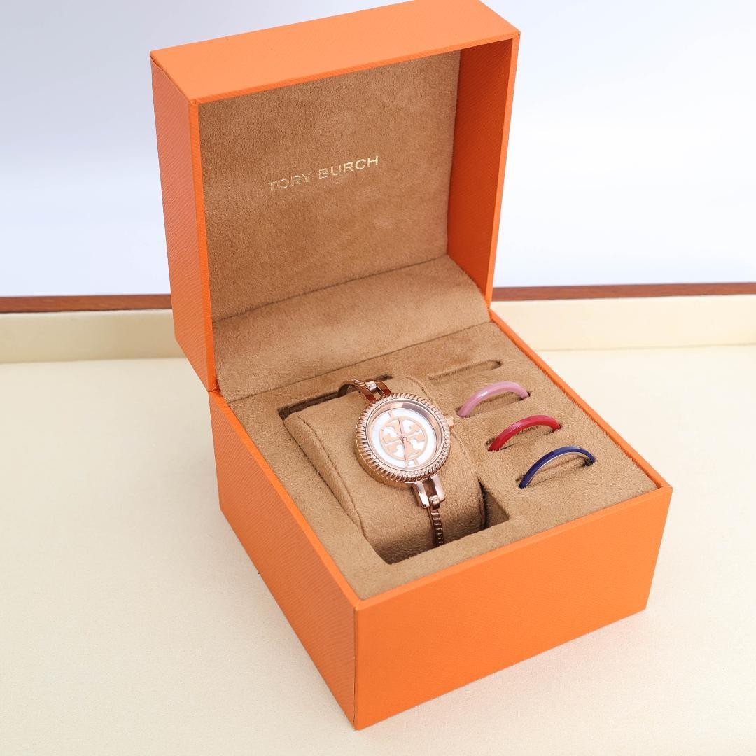 TORY BURCH WATCH Changeable Bezel Pink Gold Original Box A2 thumbnail 5