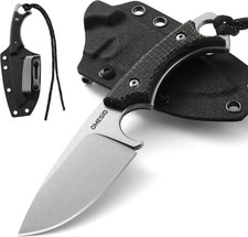 Coltello Esterno Piccolo D2 in Acciaio Inox a Taglio Pieno Da Caccia Con Fodero 