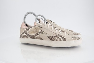 Sam Edelman Areson Womens Size 7.5 Snake Print Leather Lace Up Low Top Sneakers