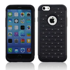 Asmyna Studded Bling Hybrid Case For iPhone 6 and 6s - Black