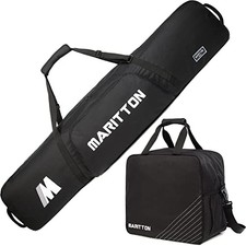 Padded Snowboard and Boot Bag Combo,Store Transport Snowboard Up to 165 cm BLK