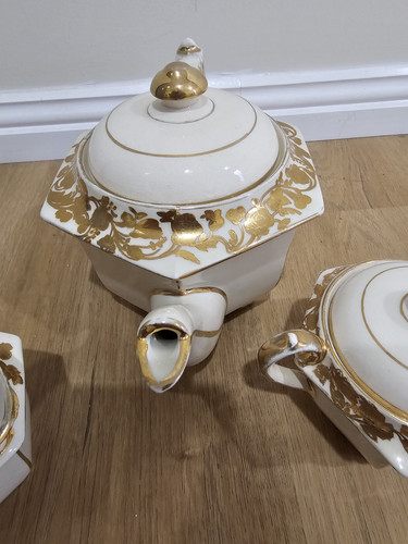 1930s ART DECO TEA SET SADLER ENGLAND GILDED CREAMER SUGAR TEAPOT CERAMIC - Bild 10 von 14