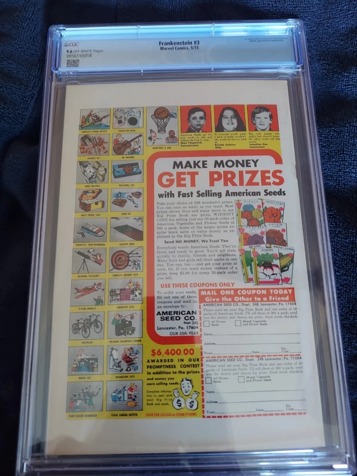 Marvel The Frankenstein Monster No. 3 (1973) CGC 9.6 近乎完好白色页面 — 第 3/3 张图片